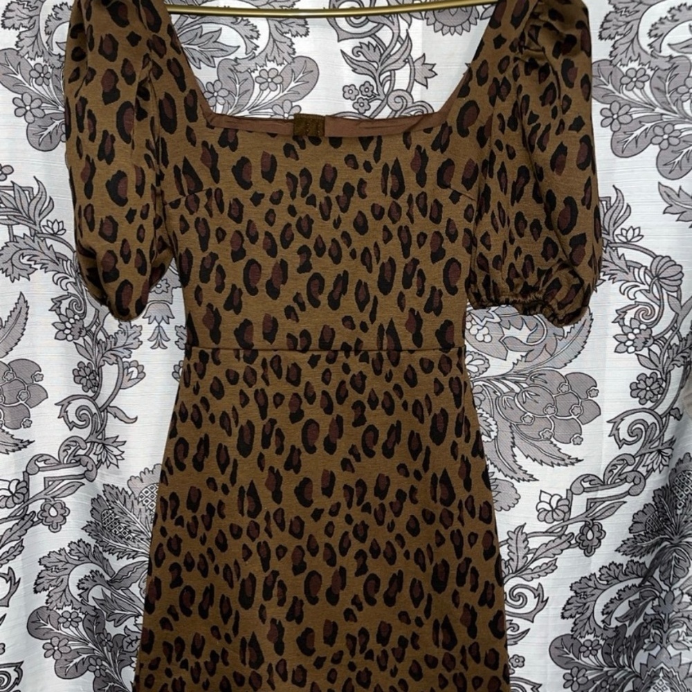 Lovers & Friends leopard print, open back dress